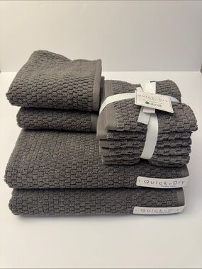 10pc TRULY LOU 100% Cotton Quick Dry Bath Towel Set - Moulton Lead
